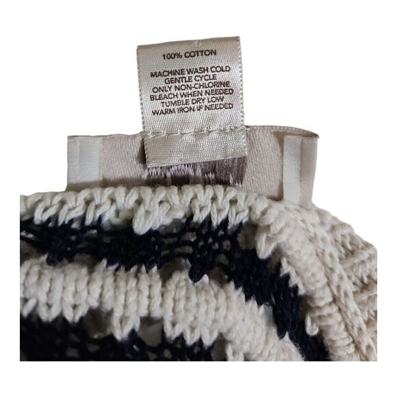 Ann Taylor LOFT Navy/Beige Striped Chunky 3/4 Sleeve Sweater Size L - Picture 6 of 6